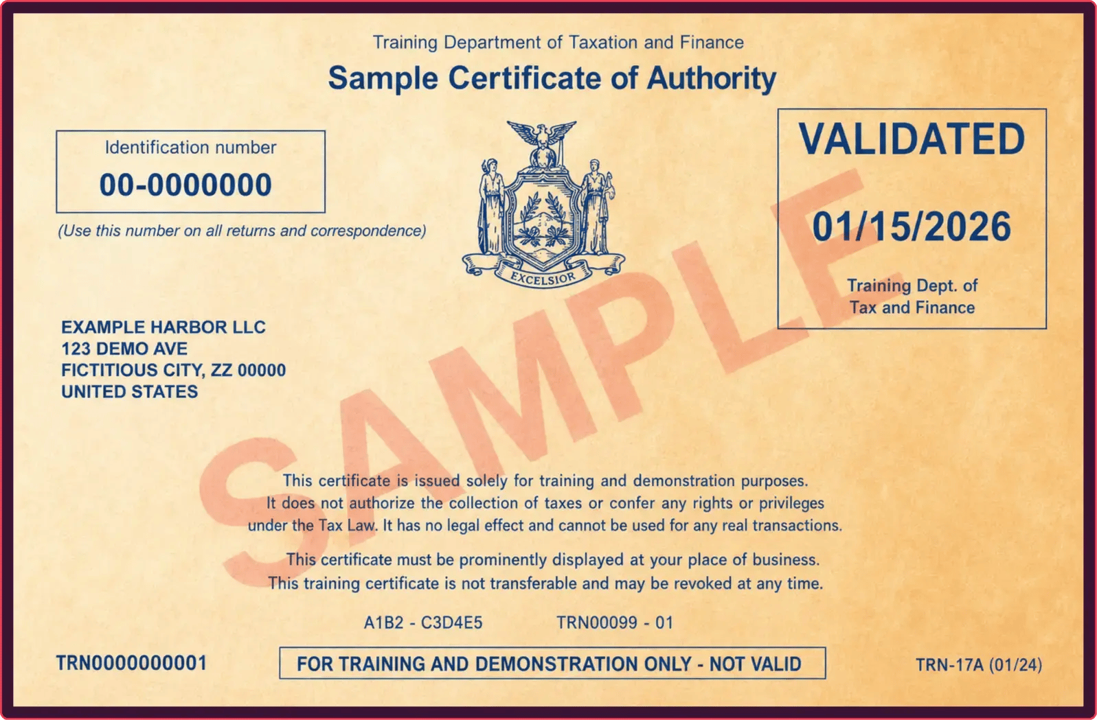 NY business license example