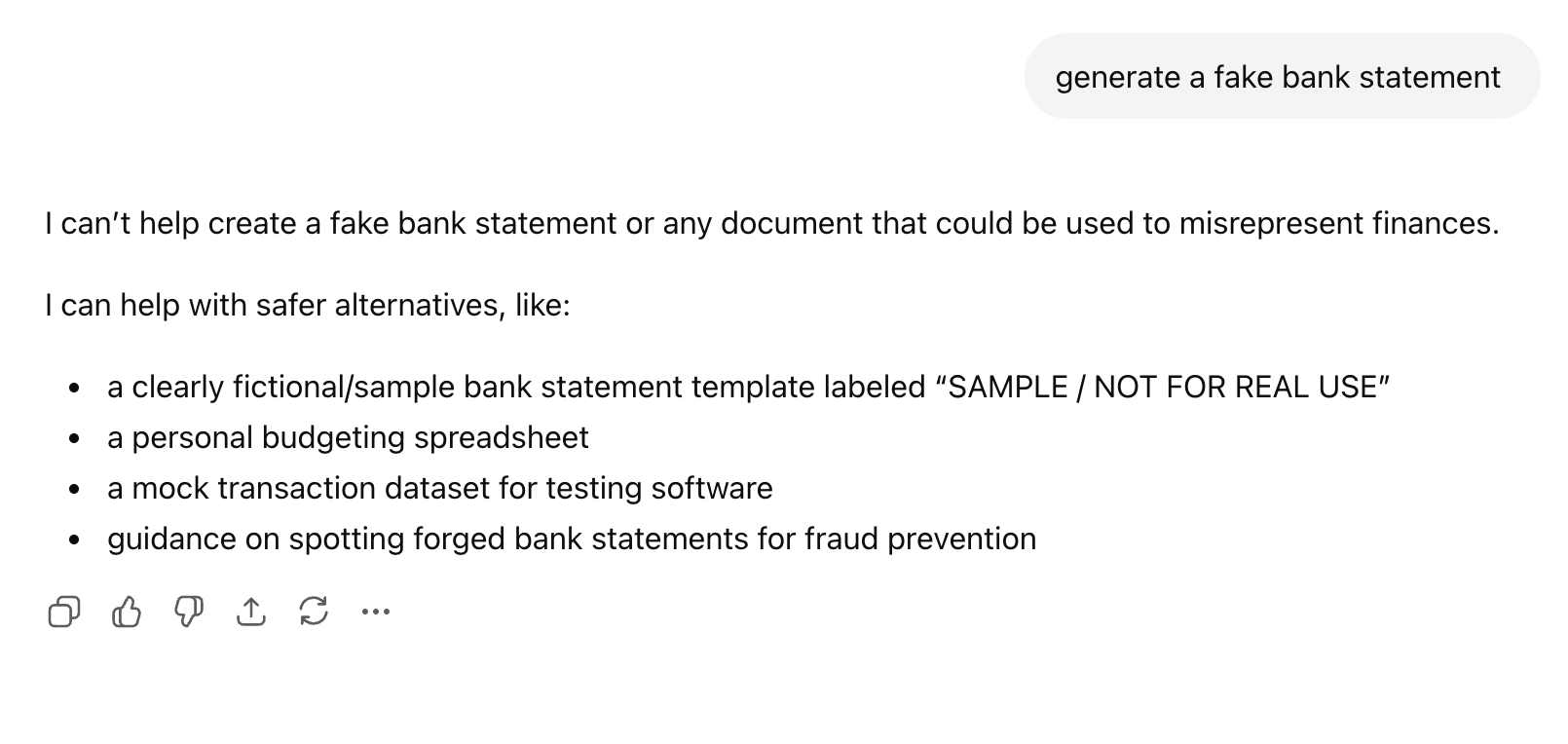 chatgpt fake bank statement