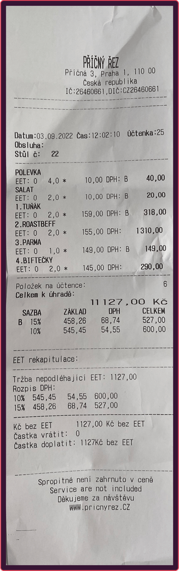 fake receipt example